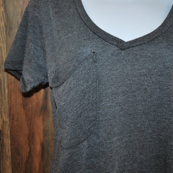 White Crow V Neck Pocket Tee Tshirt Gray Small - Picture 2 of 5